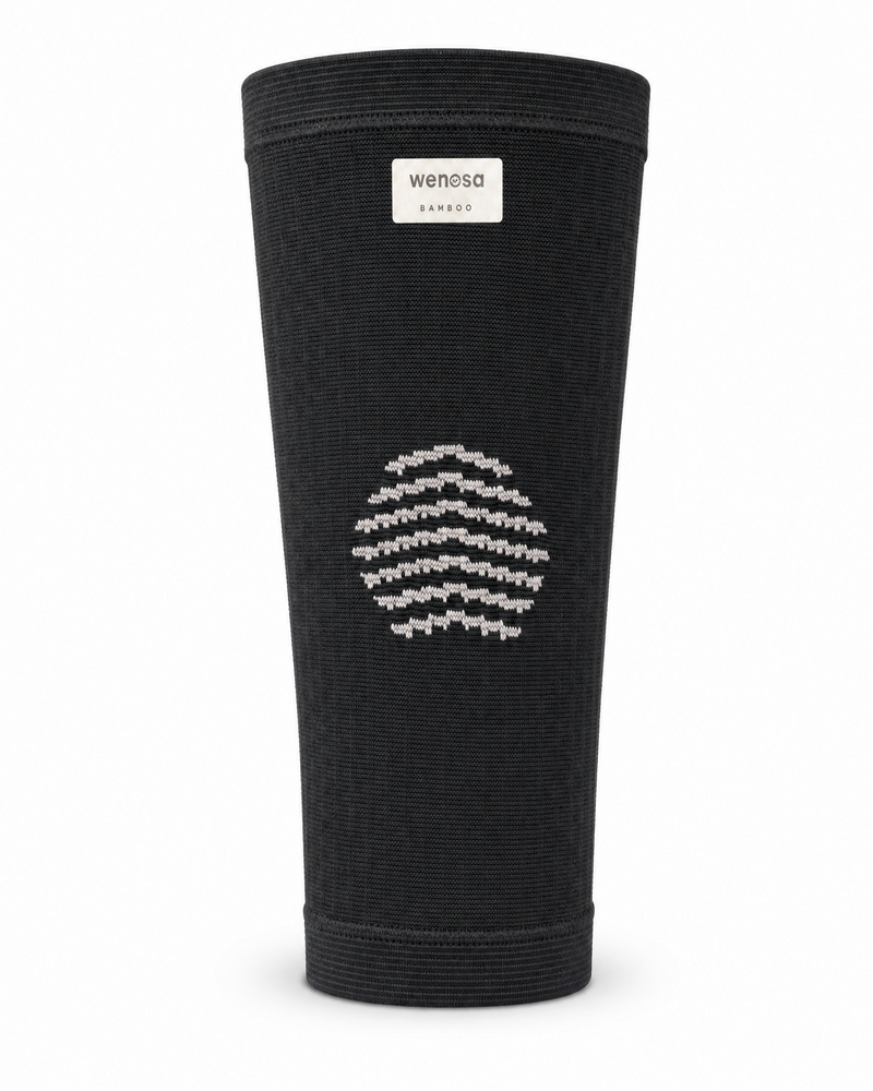 Wenosa sleeve showing rib knit, patella zone and silicone bands